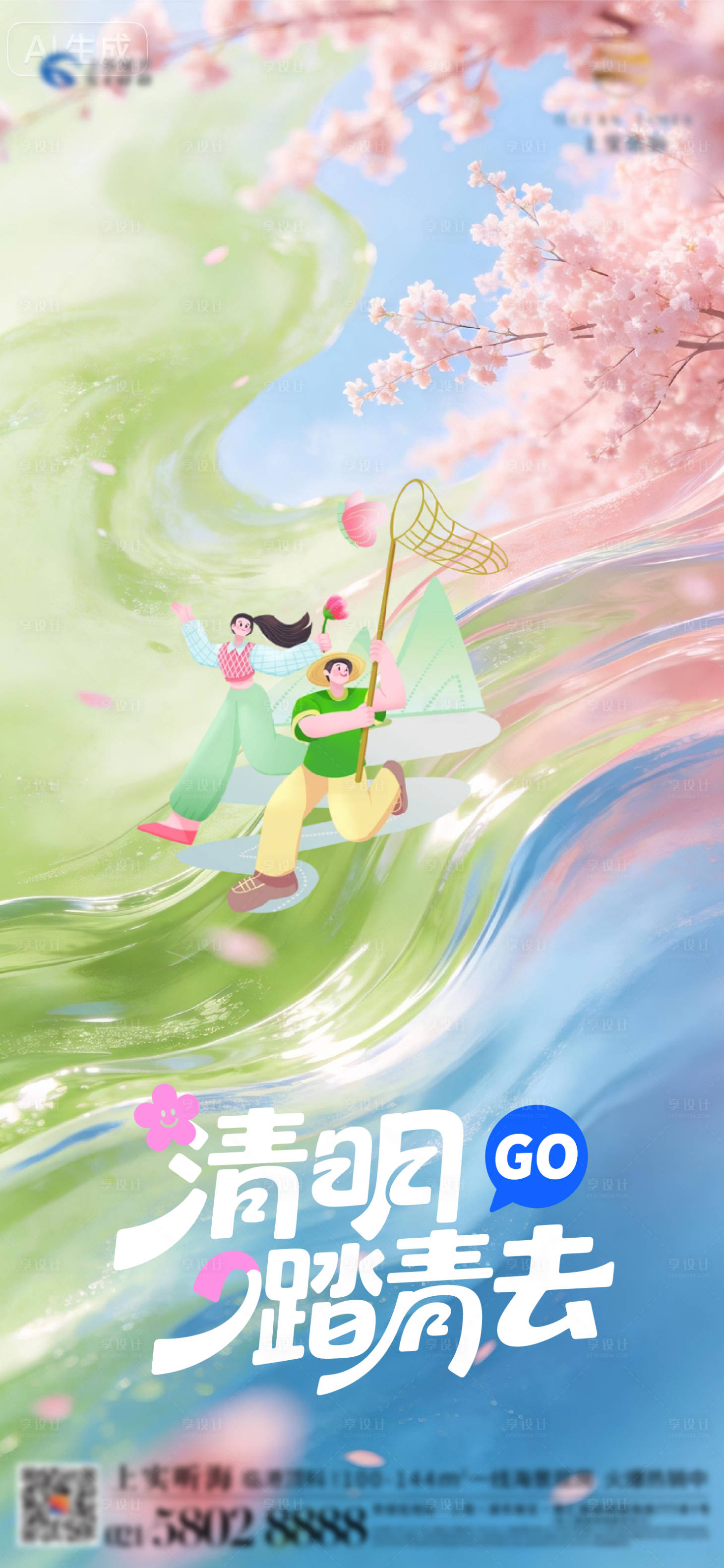 源文件下载【享设计】搜索编号：27980036063046995【清明踏青海报】