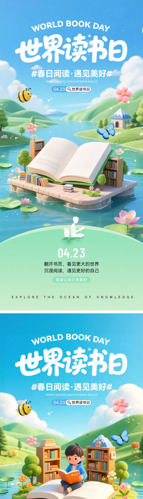 源文件下载【享设计】搜索编号：47550036089543600【世界读书日宣传海报】