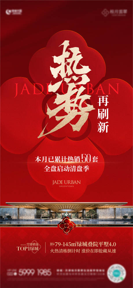 源文件下载【享设计】搜索编号：95880035916446381【地产热势大字报红金海报】