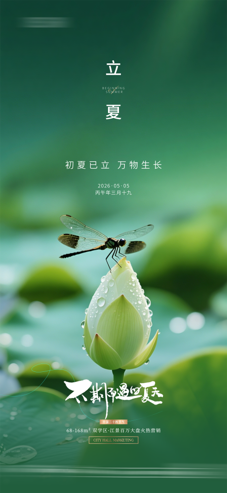 源文件下载【享设计】搜索编号：47730036004593830【地产立夏质感节气海报】