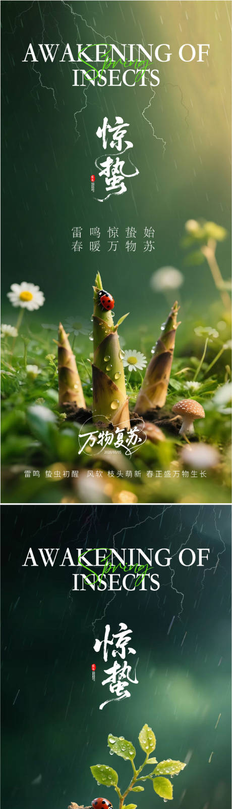 源文件下载【享设计】搜索编号：65320035621491318【惊蛰节气系列海报】