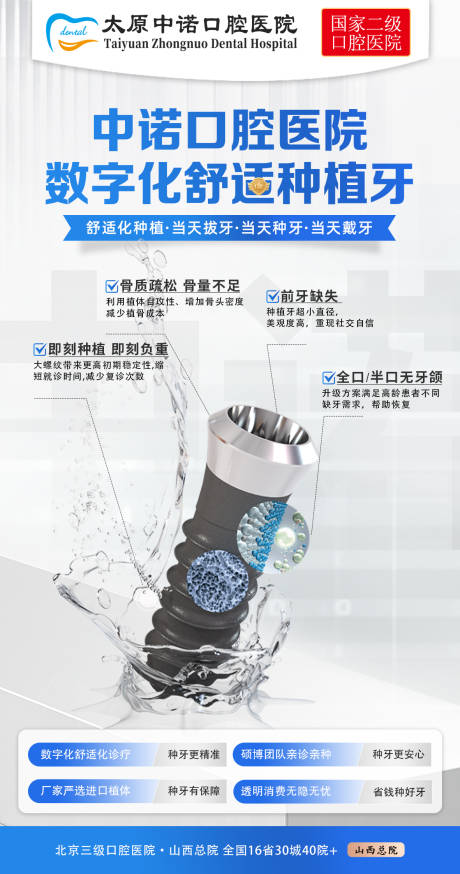 源文件下载【享设计】搜索编号：40690035989236211【口腔医院舒适种植牙海报】