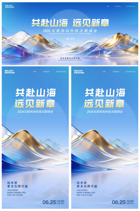 源文件下载【享设计】搜索编号：37050036149593401【蓝色科技山峰发布会论坛主KV】