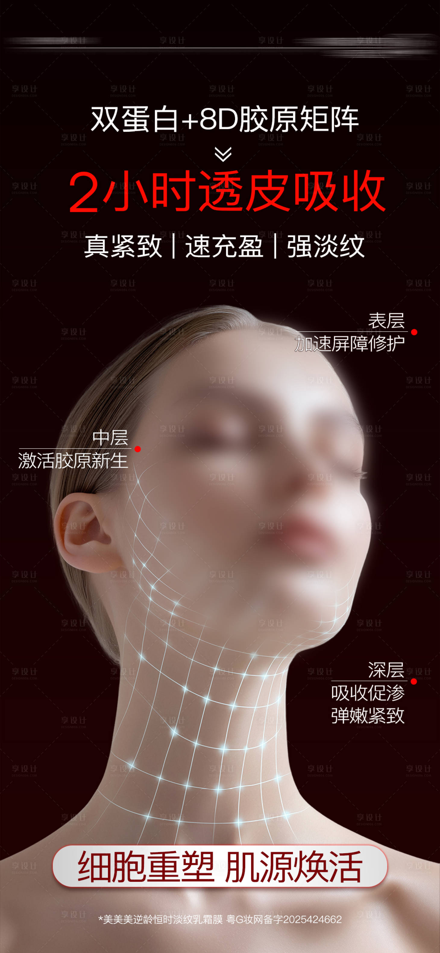 源文件下载【享设计】搜索编号：35590035890837287【高端化妆品面膜详情海报设计】