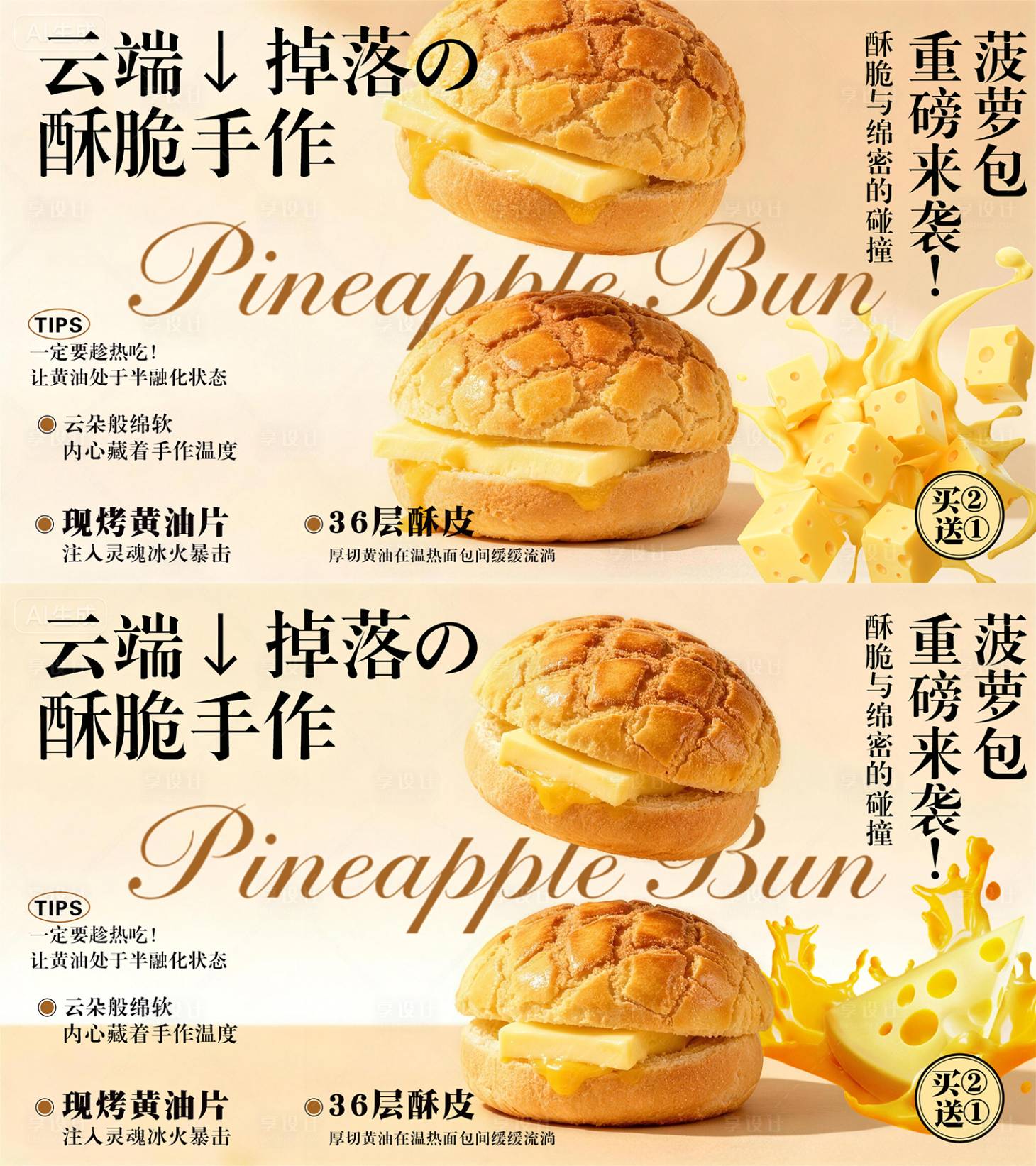 源文件下载【享设计】搜索编号：72550035849408743【菠萝包海报展板】