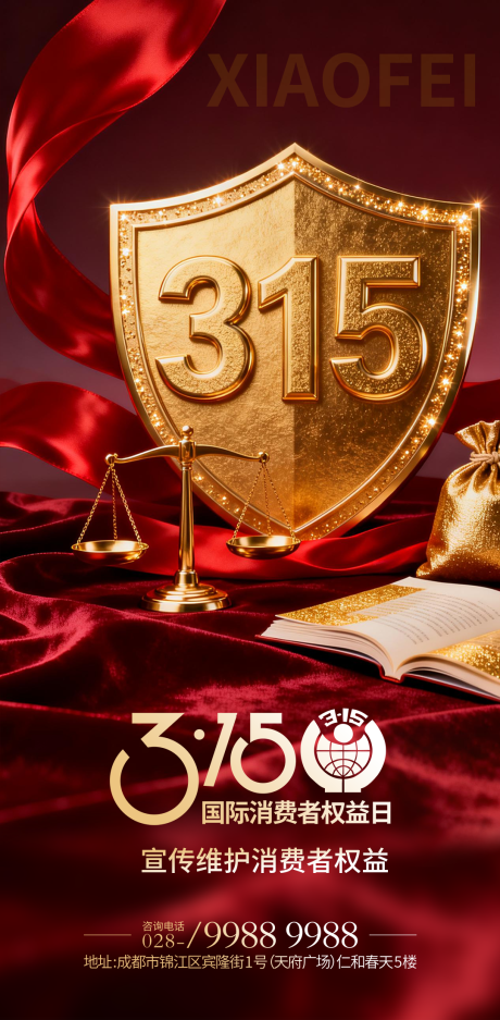 源文件下载【享设计】搜索编号：47840035840339169【红色国际消费者权益日海报】