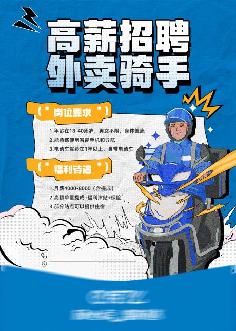 源文件下载【享设计】搜索编号：96230036008004174【外卖骑手招聘海报】