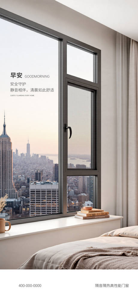 源文件下载【享设计】搜索编号：95000036138403286【门窗早安海报】