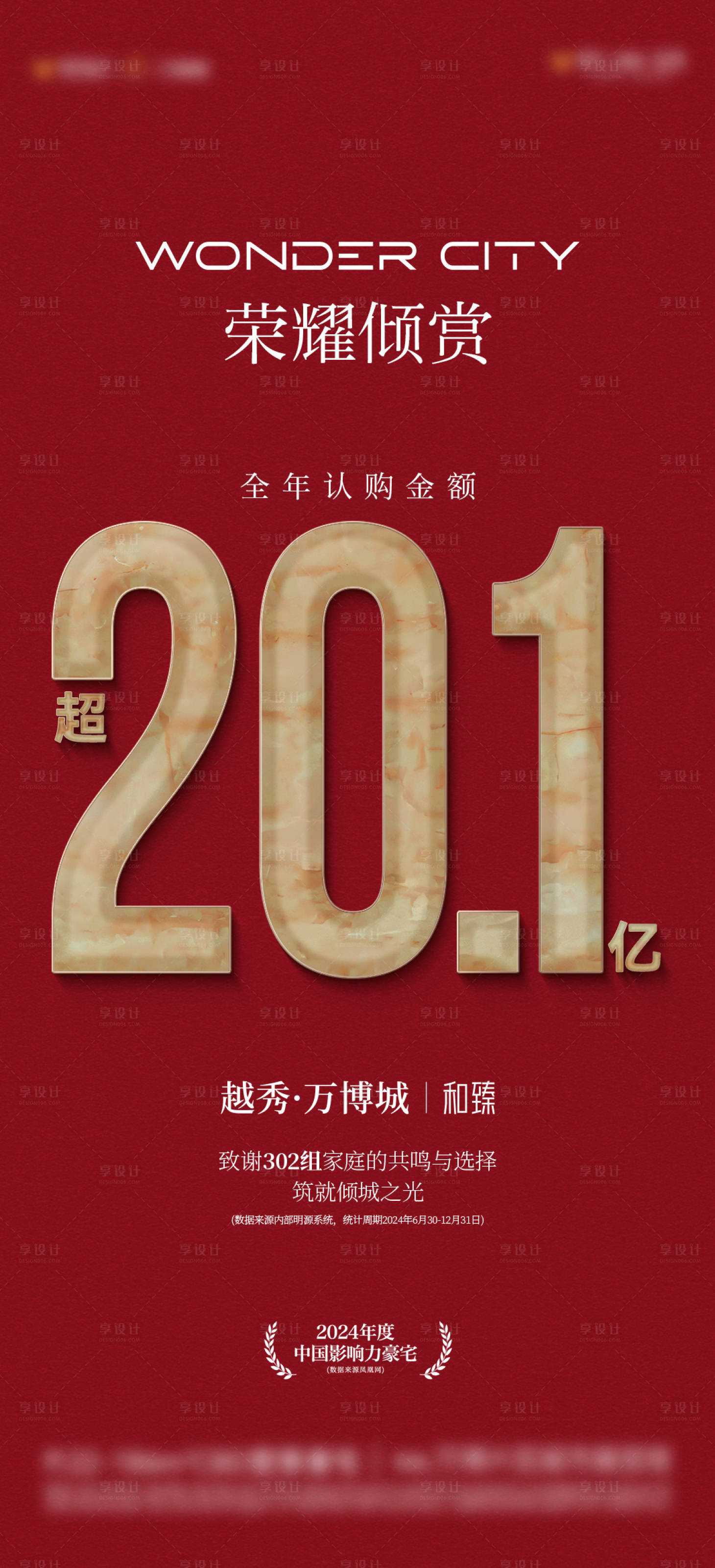 源文件下载【享设计】搜索编号：31870035661112011【地产业绩红金数字海报】