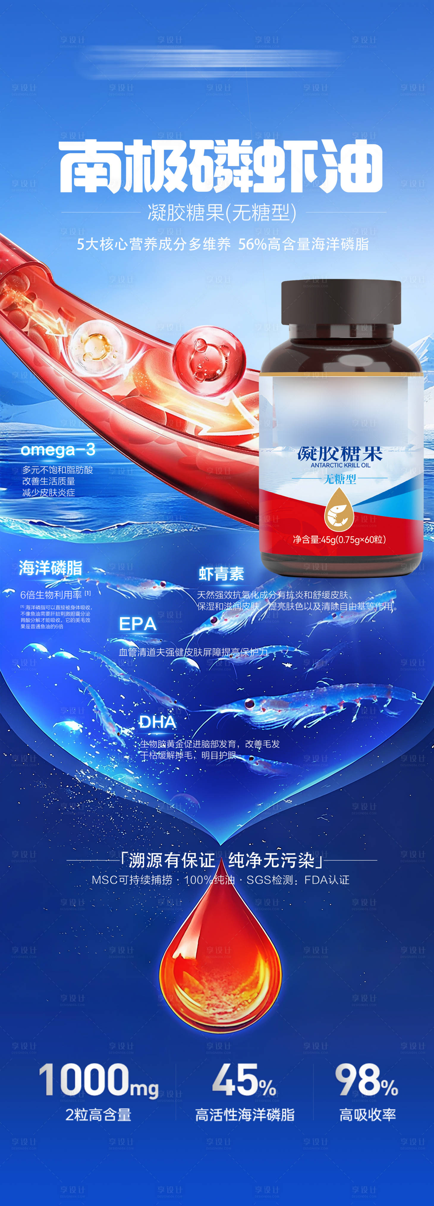 源文件下载【享设计】搜索编号：69820035832362931【南极磷虾油保健品详情页宣传海报】