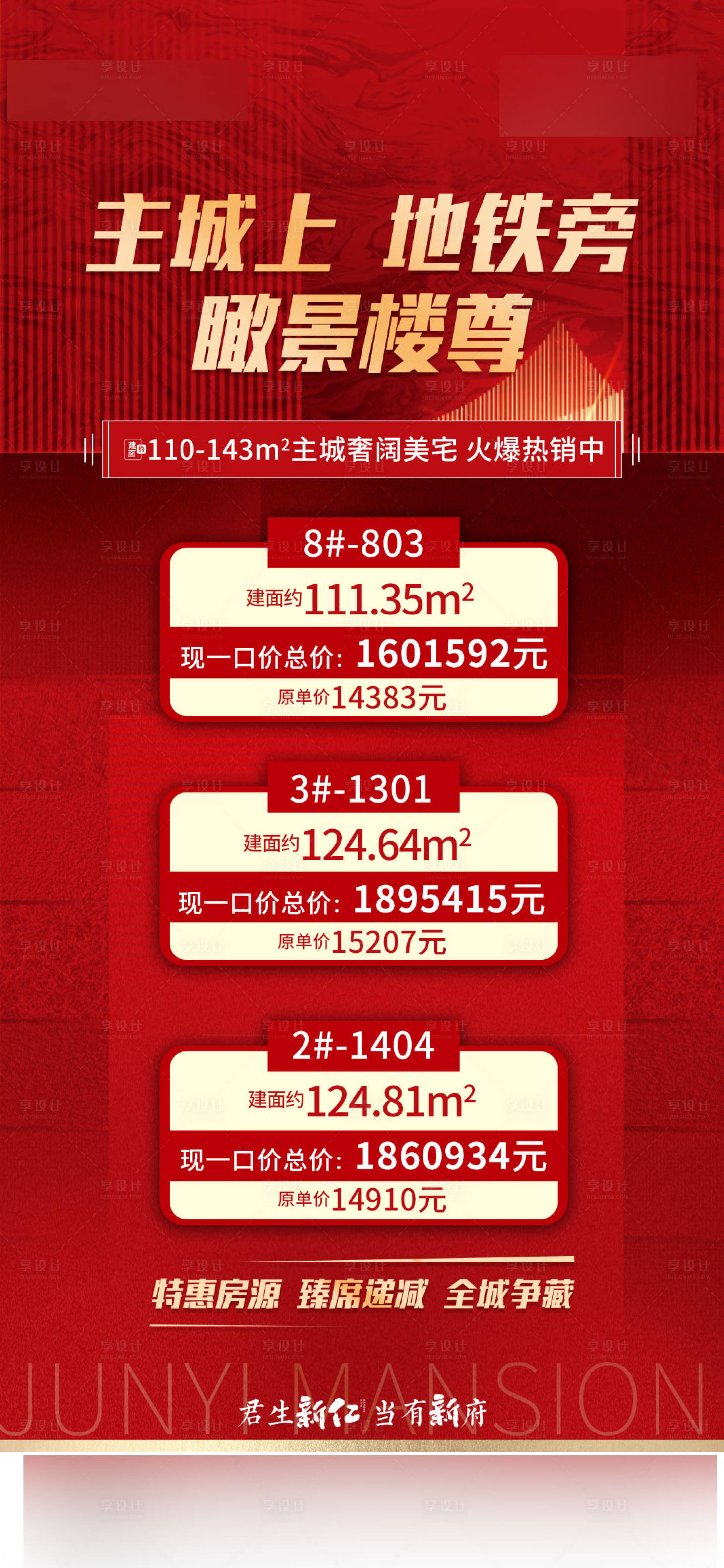 源文件下载【享设计】搜索编号：28620036008883155【热销户型价格表海报】