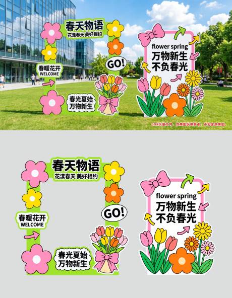 源文件下载【享设计】搜索编号：46910035679907360【春日主题活动打卡立牌】