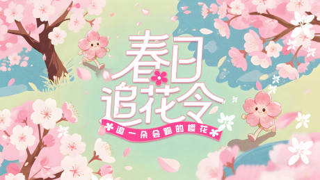 源文件下载【享设计】搜索编号：53820035802901328【樱花插画主画面】