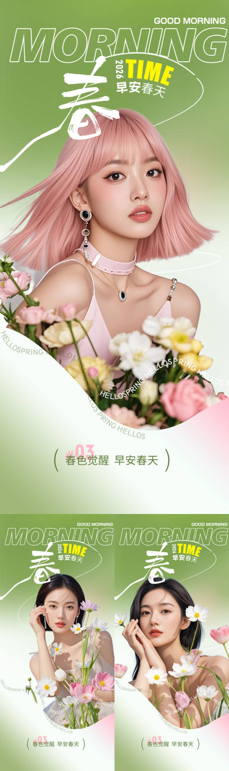 源文件下载【享设计】搜索编号：20850035908993838【医美春天早安海报】