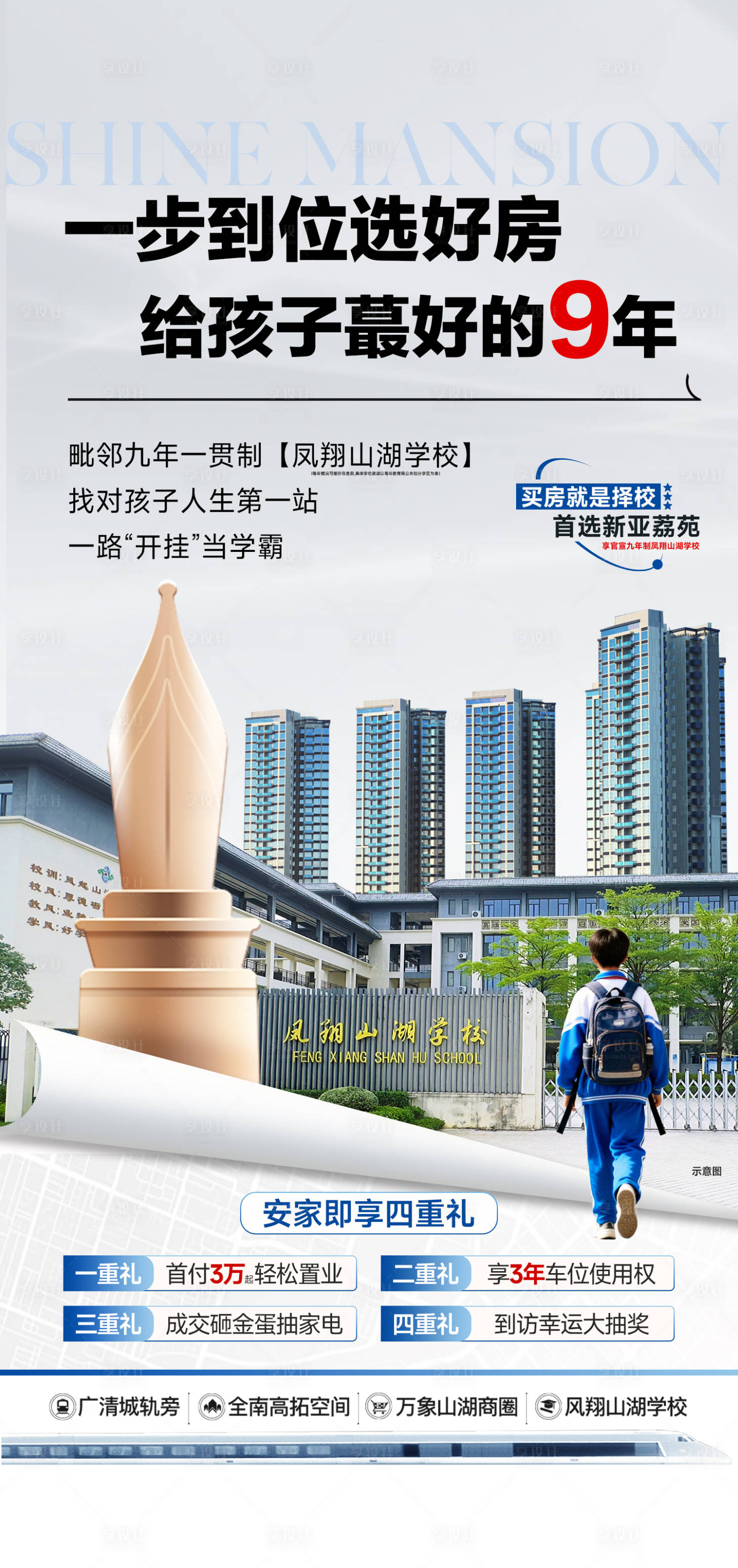 源文件下载【享设计】搜索编号：38300036045644620【地产优质教育资源宣传海报】