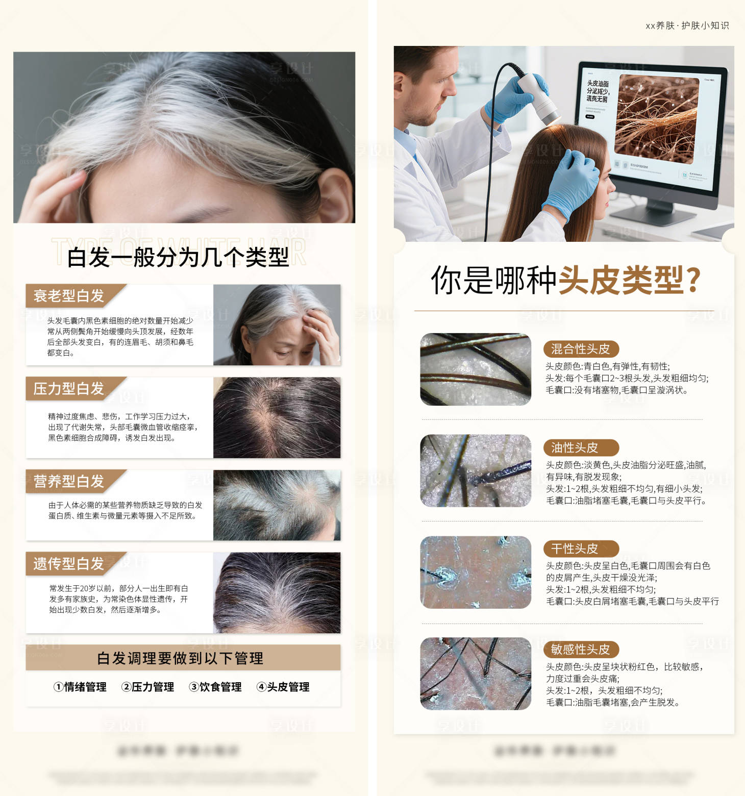 源文件下载【享设计】搜索编号：82870035923503254【头皮科普白发海报】