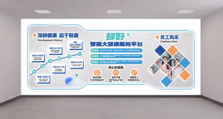 源文件下载【享设计】搜索编号：35520036000046837【大健康科技感文化墙背景板】