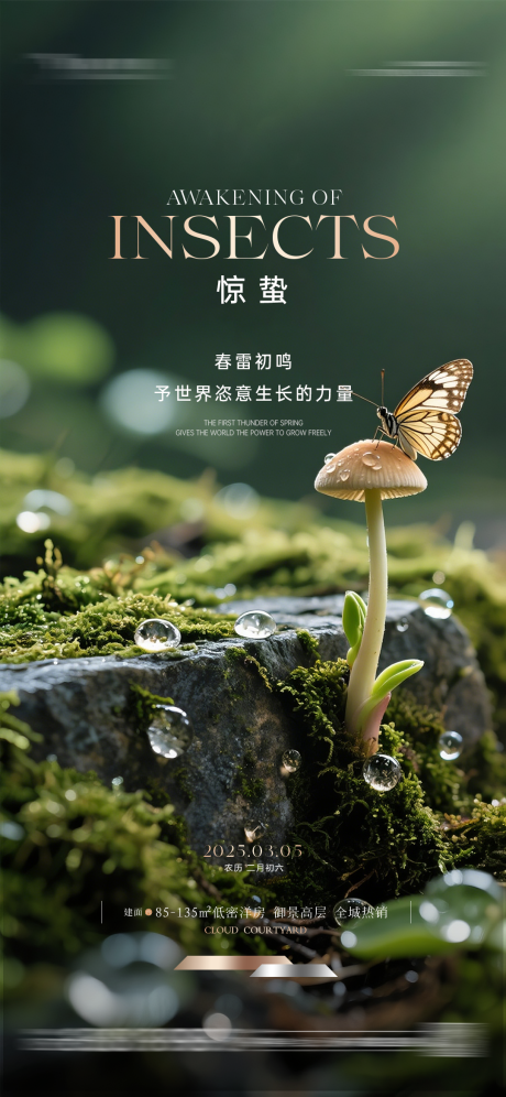 源文件下载【享设计】搜索编号：21090035628994749【惊蛰质感节气海报】