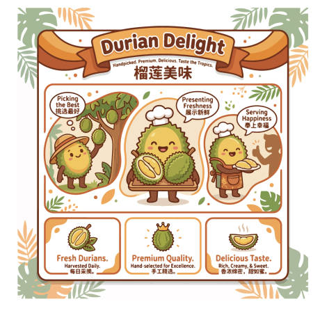 源文件下载【享设计】搜索编号：63360035686143545【榴莲卡通形象活动背景板】