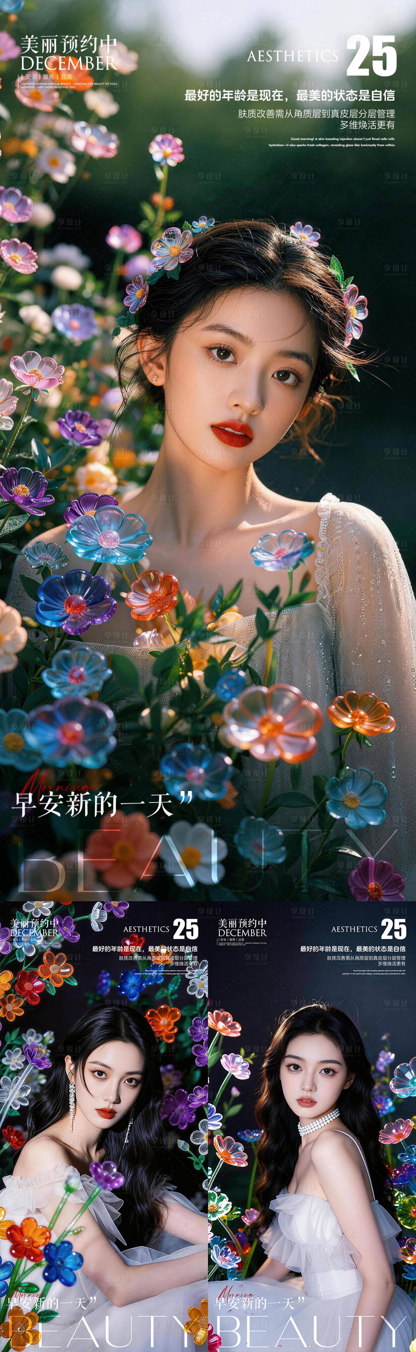 源文件下载【享设计】搜索编号：29920035686585318【医美早安海报】