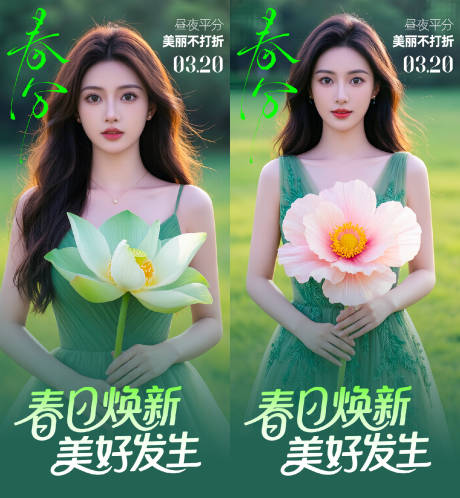 源文件下载【享设计】搜索编号：79680035826872153【医美春分海报】