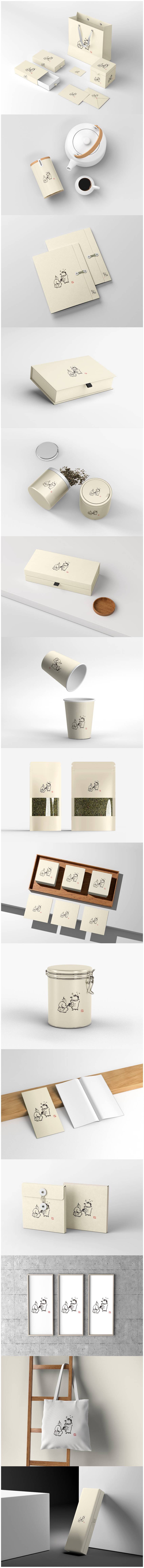 源文件下载【享设计】搜索编号：56440036001237461【茶叶品牌茶壶礼盒手提袋包装样机合集1】