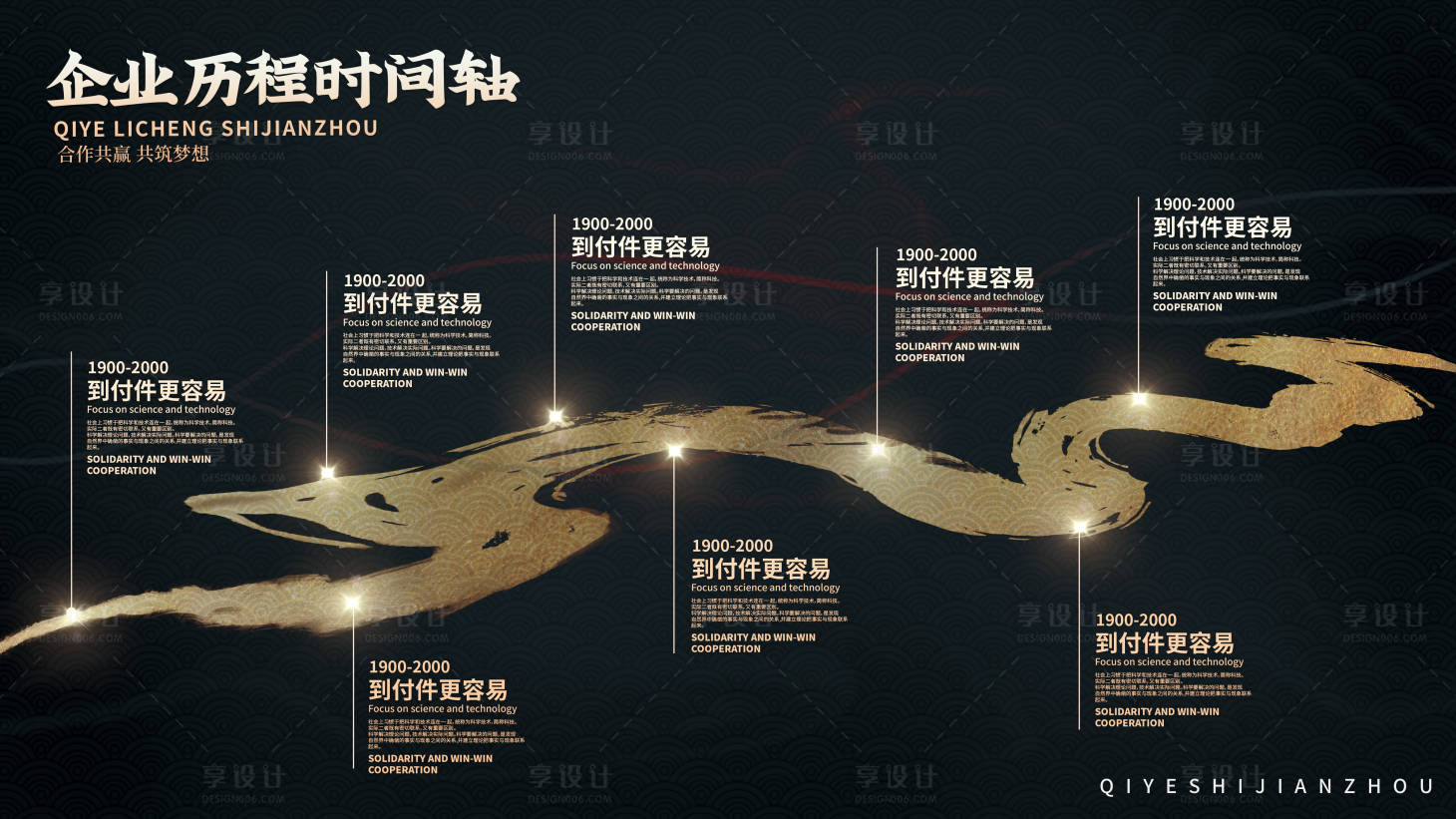 源文件下载【享设计】搜索编号：94100035824751336【企业文化墙发展历程背景板】