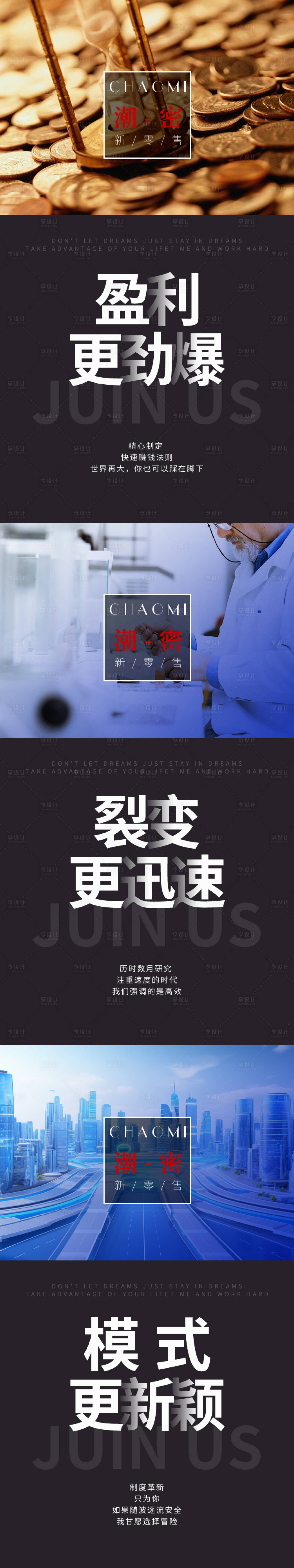 源文件下载【享设计】搜索编号：30460035891948218【新零售裂变盈利轻资产创业趋势海报】