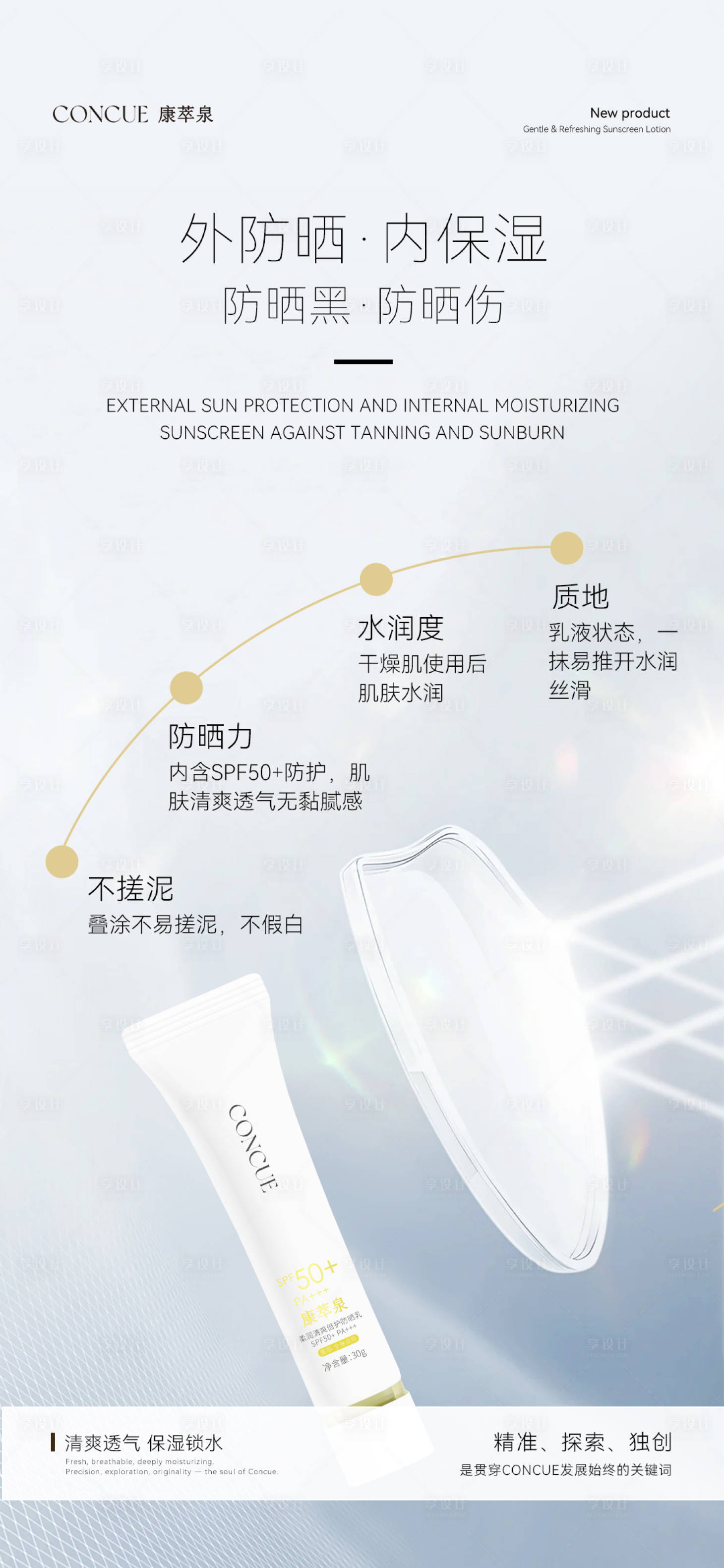 源文件下载【享设计】搜索编号：42020036019191596【防晒乳微商朋友圈海报产品海报】