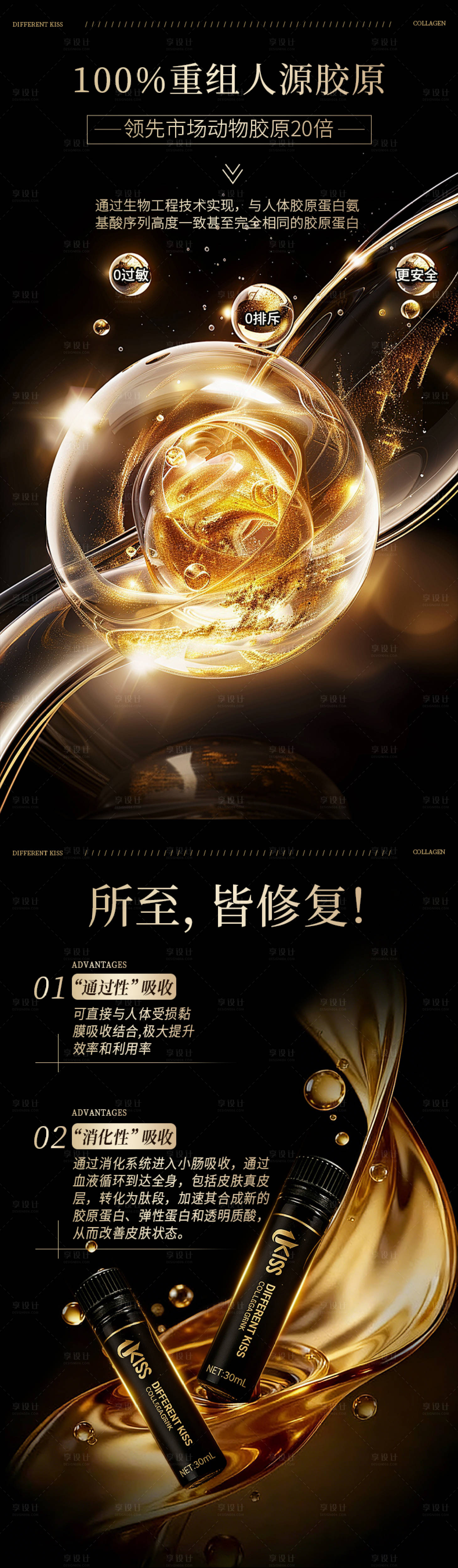 源文件下载【享设计】搜索编号：61150036045438487【胶原蛋白分子详情】