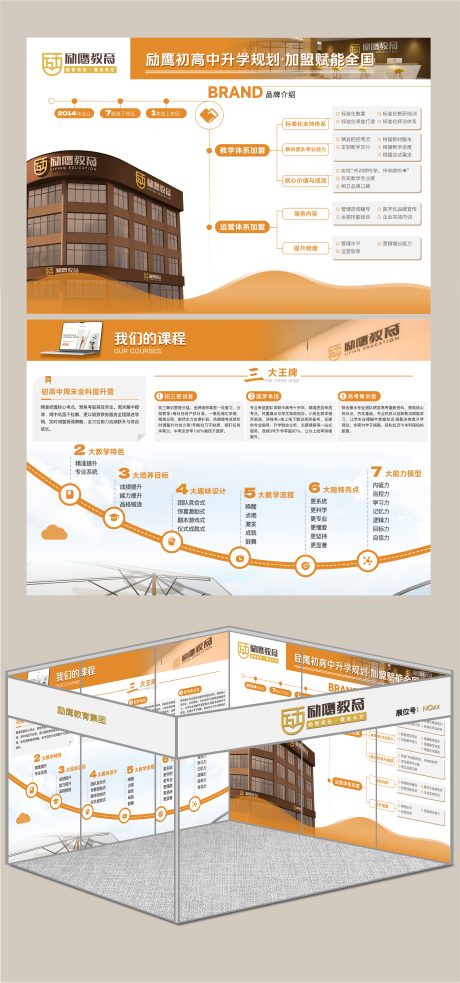 源文件下载【享设计】搜索编号：14590035905833178【教育展会暖色设计展位展览】