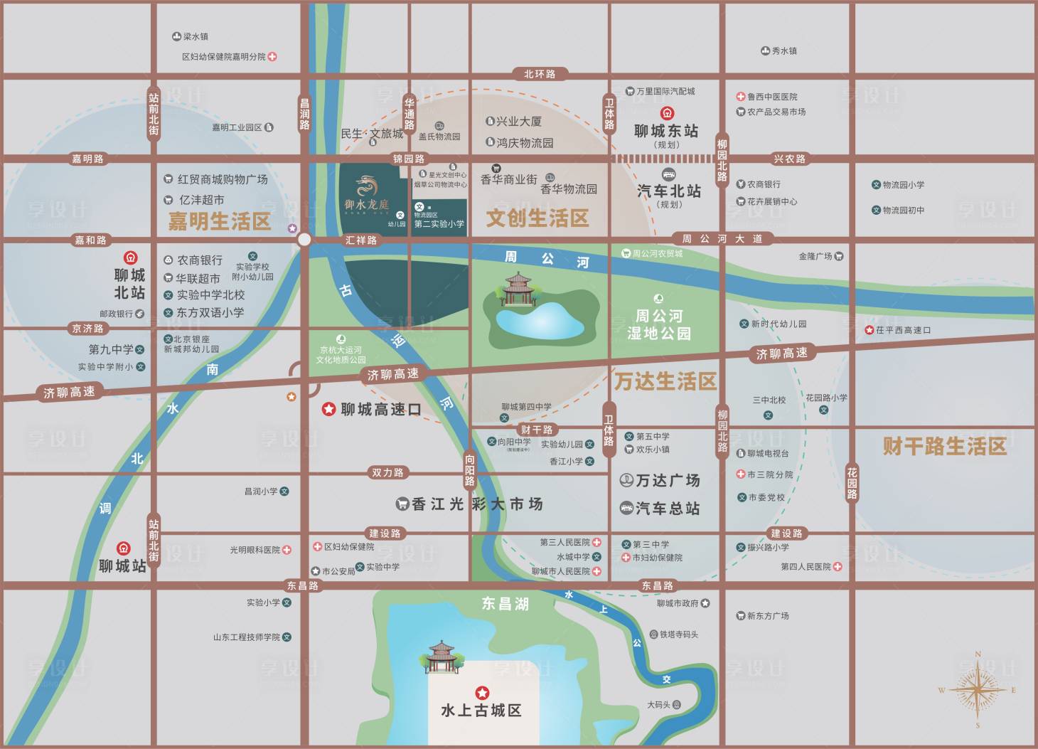 源文件下载【享设计】搜索编号：27040036086201780【地产区位图】