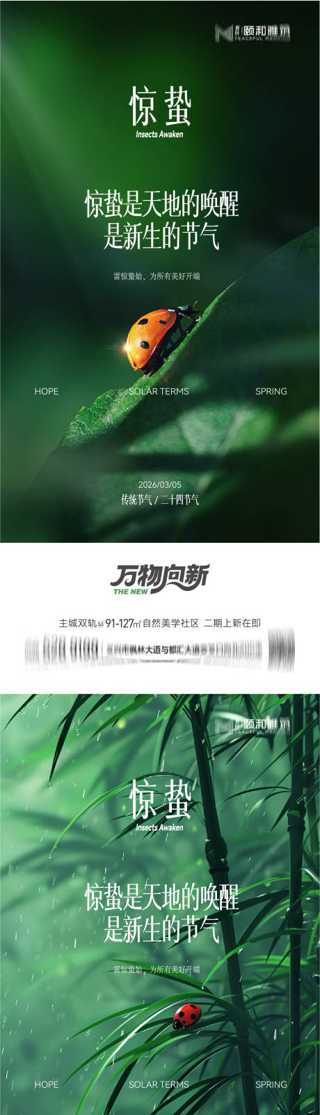 源文件下载【享设计】搜索编号：10490035599645439【惊蛰节气系列海报】
