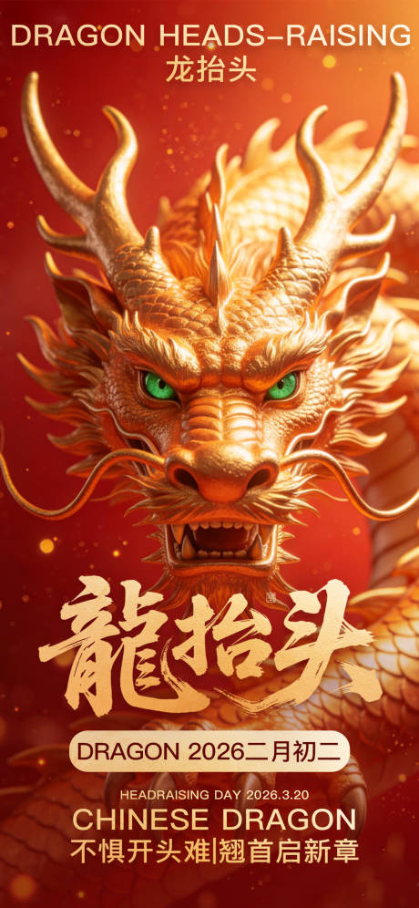 源文件下载【享设计】搜索编号：97100035784215935【中国传统节日二月二龙抬头海报】