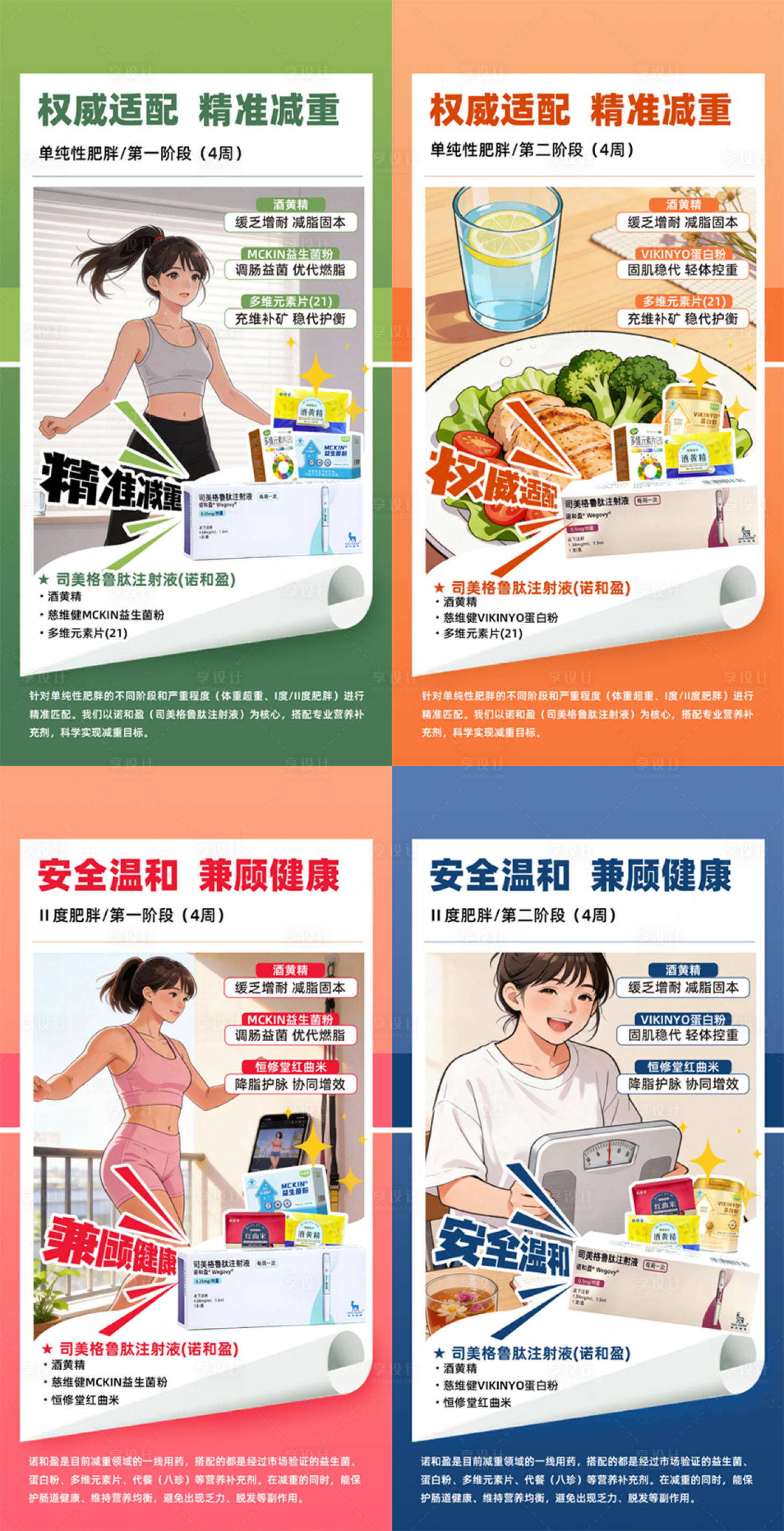 源文件下载【享设计】搜索编号：80000036027407406【减肥产品宣传套系海报】