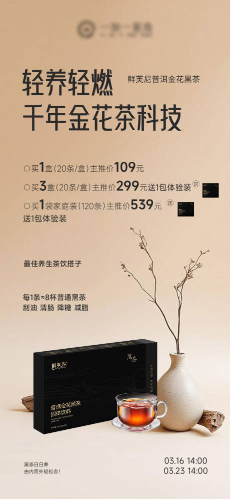 源文件下载【享设计】搜索编号：94770035840289050【黑茶茶饮产品海报】