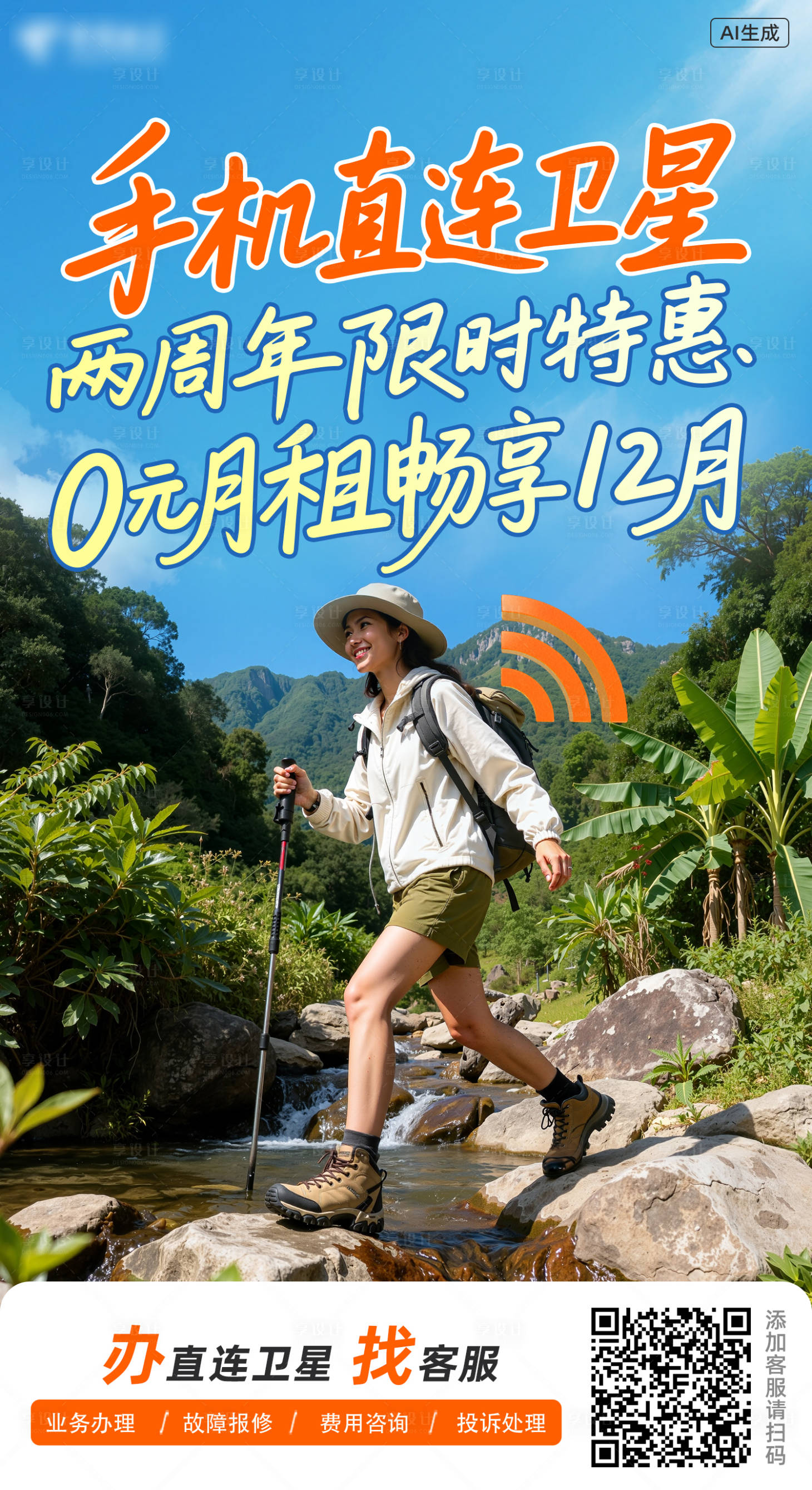 源文件下载【享设计】搜索编号：25770035868554855【手机直连卫星宣传海报】