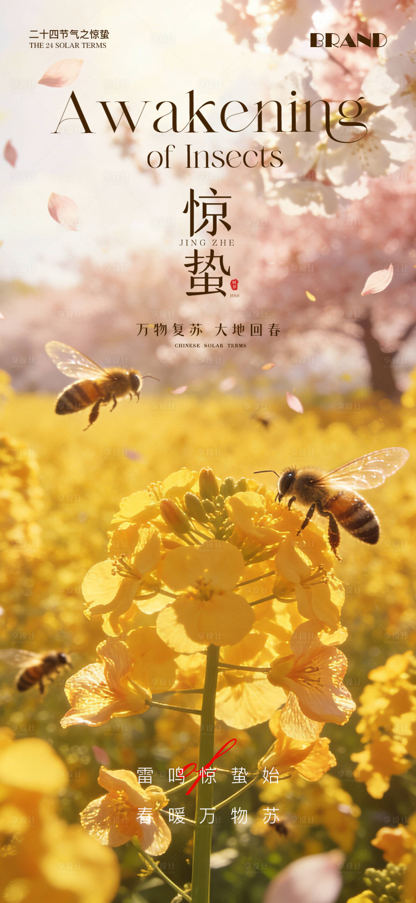源文件下载【享设计】搜索编号：39850035611428185【惊蛰节气海报】
