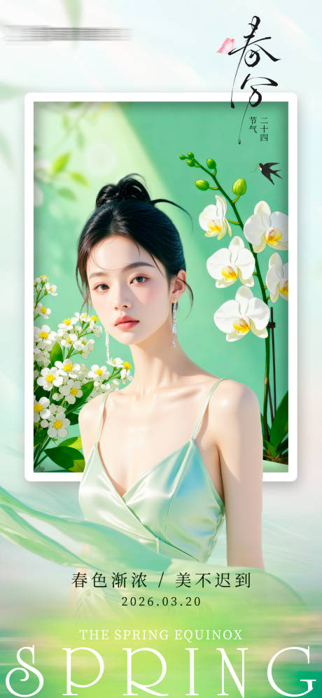 源文件下载【享设计】搜索编号：15300035915777349【医美二十四节气春分创意海报】