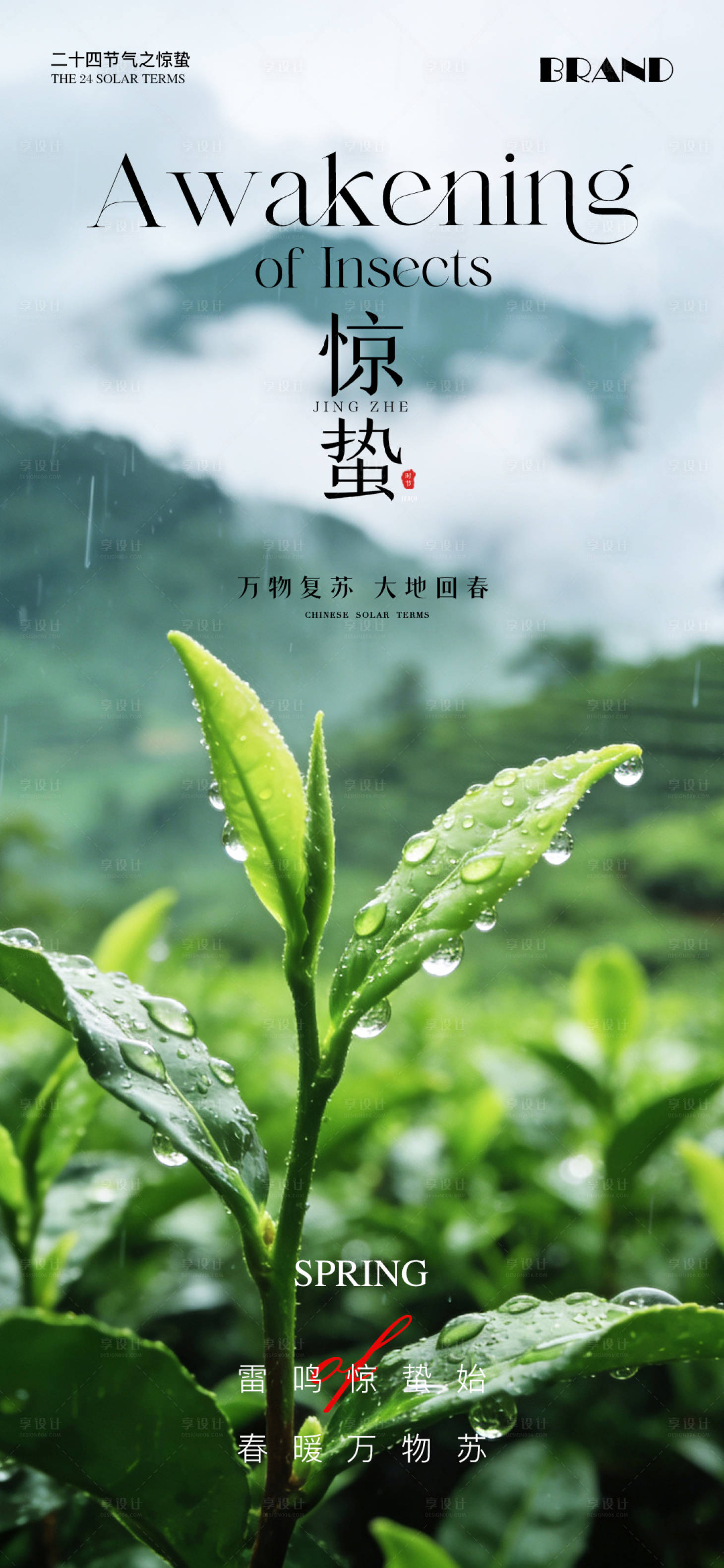 源文件下载【享设计】搜索编号：69960035596696639【惊蛰节气海报】