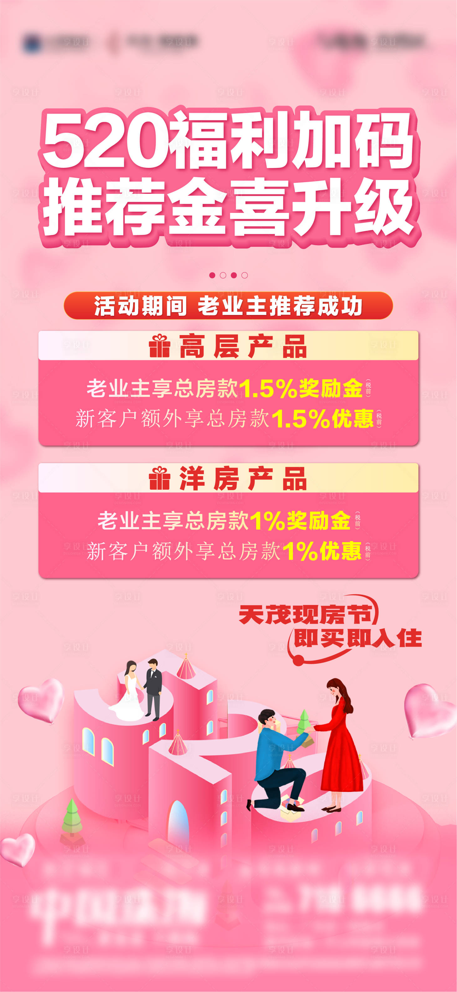 源文件下载【享设计】搜索编号：16720035601918639【地产520政策活动特价房海报】