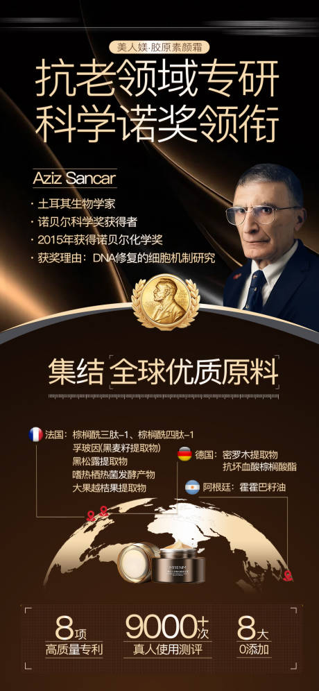 源文件下载【享设计】搜索编号：31910035723669250【医美抗老素颜霜专家海报】