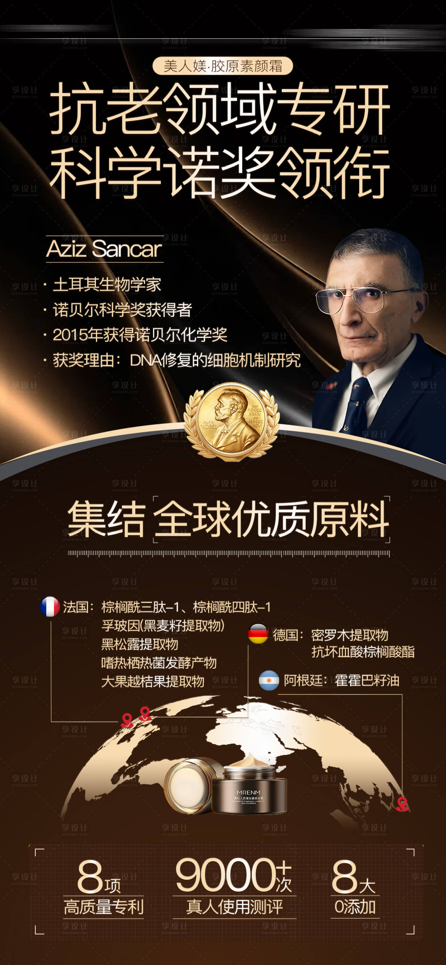 源文件下载【享设计】搜索编号：31910035723669250【医美抗老素颜霜专家海报】