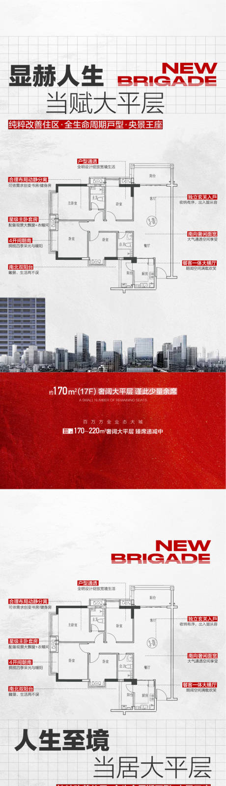 源文件下载【享设计】搜索编号：83460035592174063【显赫人生当赋大平层户型解读海报】