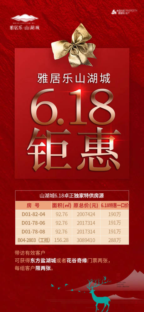 源文件下载【享设计】搜索编号：60550035773933116【房地产特价房红金618刷屏海报】
