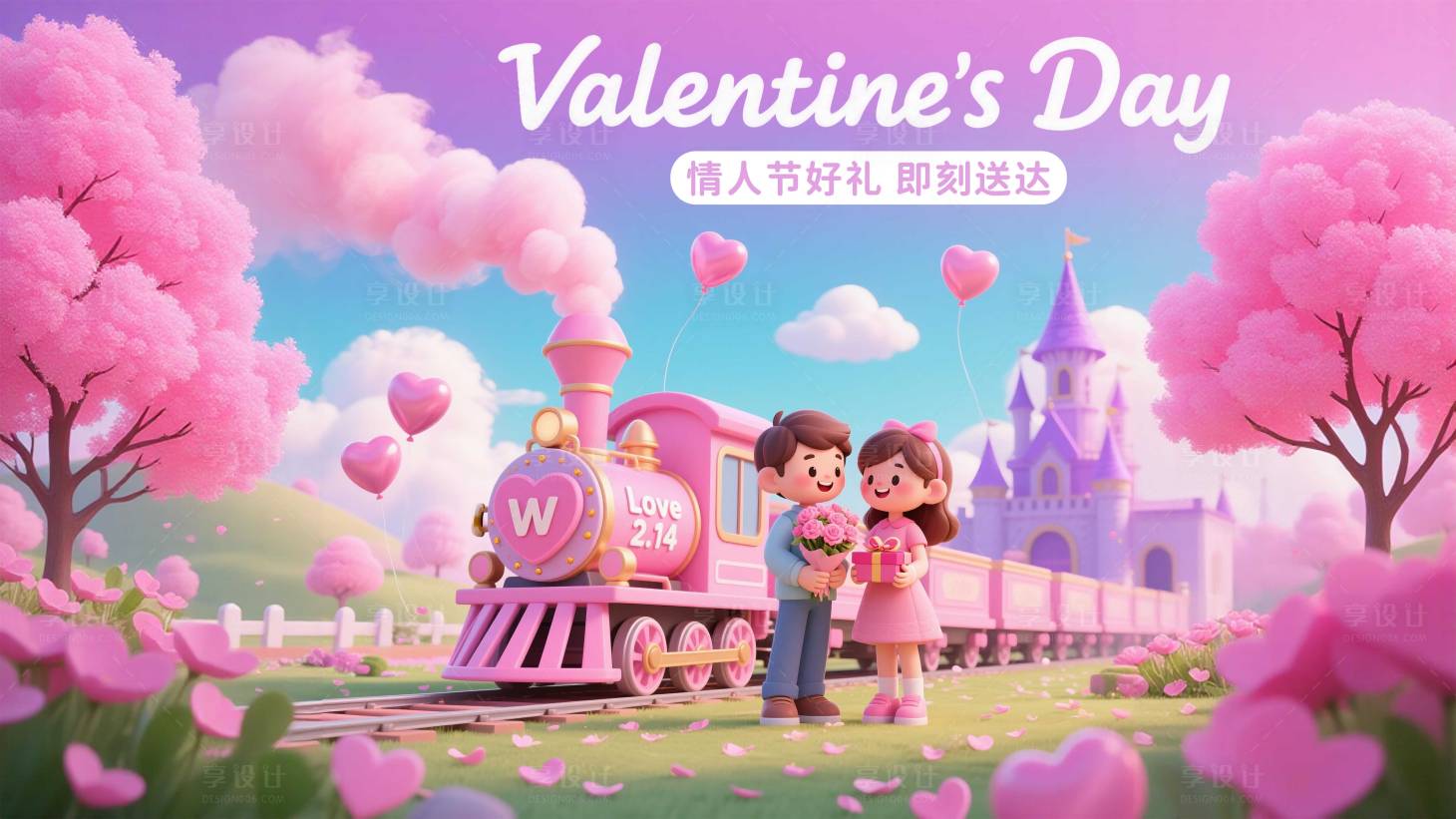 源文件下载【享设计】搜索编号：63540035642916019【情人节活动海报展板】