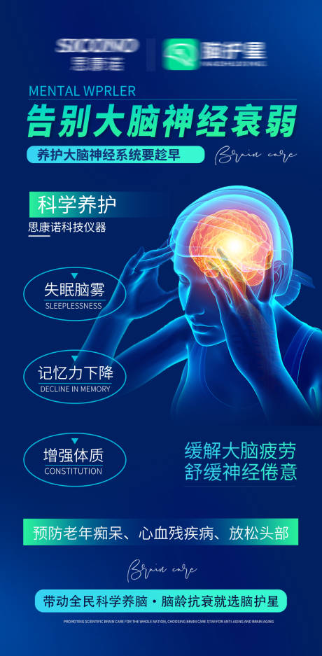 源文件下载【享设计】搜索编号：92520035914305441【脑部脑健康脑抗衰海报】