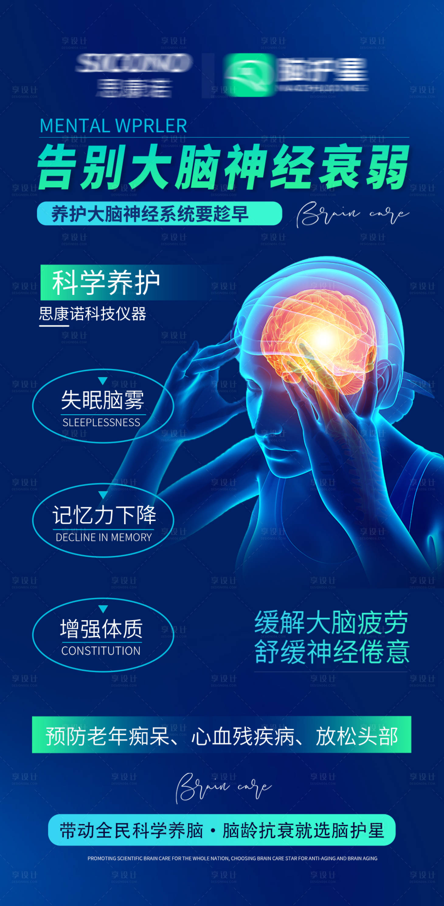 源文件下载【享设计】搜索编号：92520035914305441【脑部脑健康脑抗衰海报】