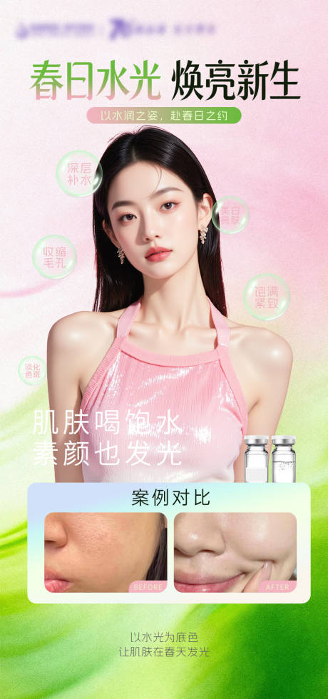 源文件下载【享设计】搜索编号：91590035726011773【医美春日水光案例海报】
