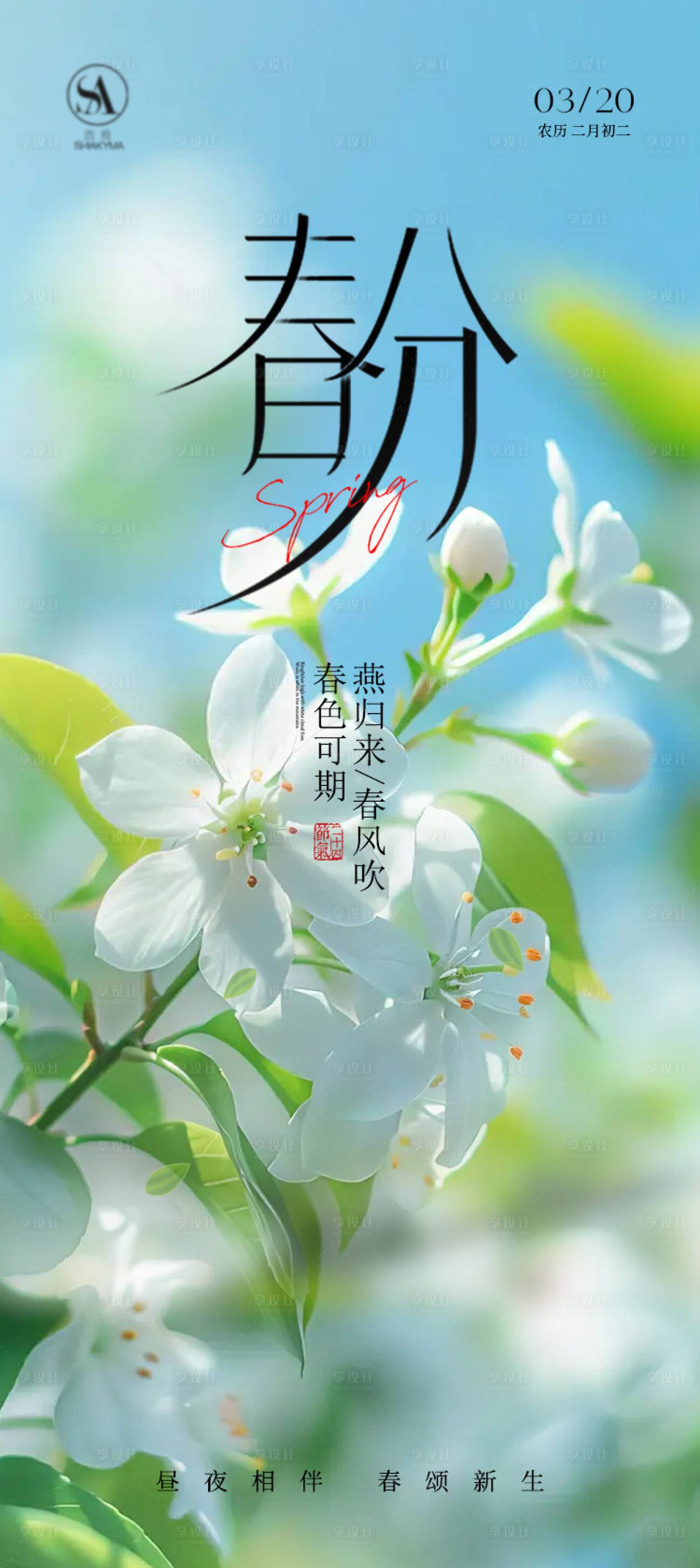 源文件下载【享设计】搜索编号：52530035625328270【春分  春分海报  节气海报  节气】